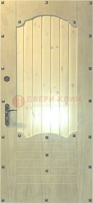 Белая железная дверь с евровагонкой ДЕ-9 в Челябинске