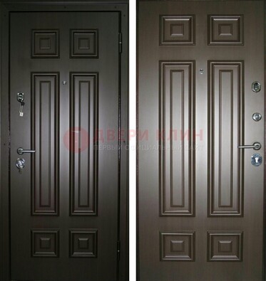 Темная металлическая дверь с МДФ ДМ-136 в квартиру в Челябинске