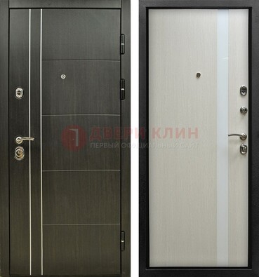 Морозостойкая темная металлическая дверь с МДФ ДМ-164 в Челябинске