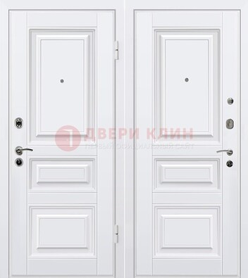 Белая металлическая дверь с МДФ ДМ-179 в Челябинске