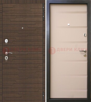 Коричневая  железная дверь c фрезерованной МДФ ДМ-248 в Челябинске