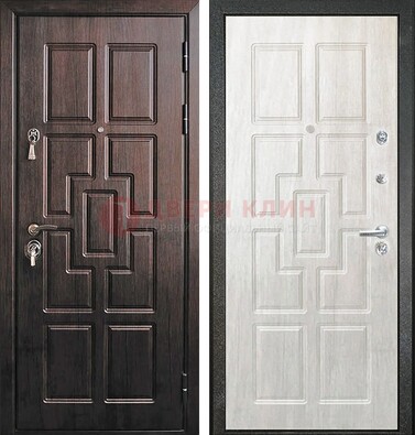 Темная металлическая дверь с МДФ ДМ-2 в Рязани