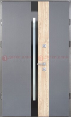 Полуторная металлическая дверь с МДФ ДМ-503 в Челябинске