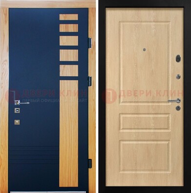 Двухцветная железная дверь с МДФ в квартиру ДМ-511 в Челябинске