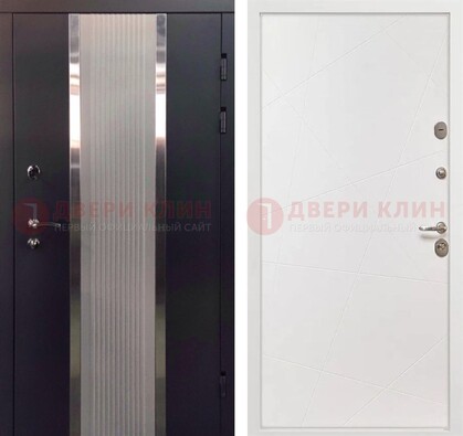 Темная металлическая дверь в квартиру МДФ с двух сторон ДМ-512 в Челябинске