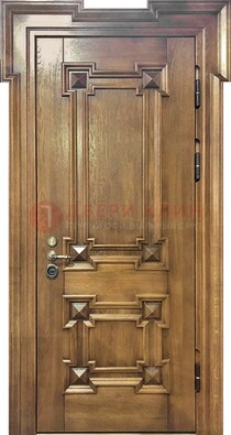 Филенчатая железная дверь с массивом дуба ДМД-56 в Челябинске