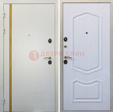 Белая входная дверь с порошковым напылением ДП-136 в Челябинске