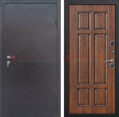 Темная входная дверь с порошковым покрытием с МДФ панелью ДП-235 в Челябинске