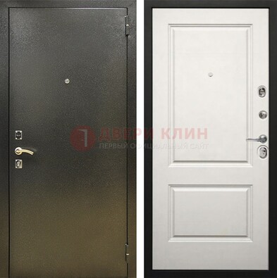 Металлическая темная дверь с порошковым напылением и классической МДФ ДП-298 в Челябинске