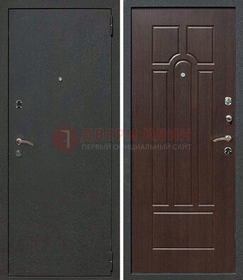 Черная металлическая дверь с порошковым окрасом ДП-47 в Челябинске