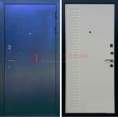 Синяя железная дверь с порошковым напылением ДП-49 в Челябинске