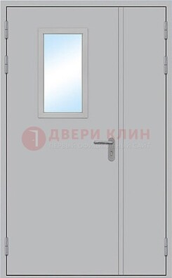 Белая входная техническая дверь со стеклянной вставкой ДПП-10 в Челябинске
