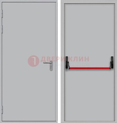 Белая металлическая противопожарная дверь с длинной ручкой ДПП-14 в Челябинске