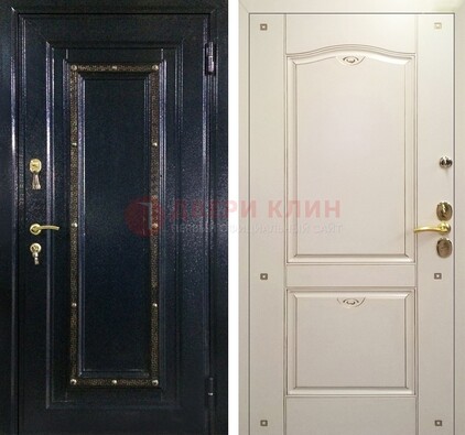 Парадная дверь с золотистым декором ДПР-3 в квартиру в Челябинске