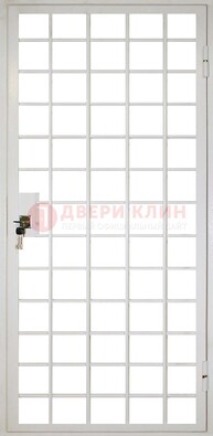 Белая металлическая решетчатая дверь ДР-2 в Челябинске