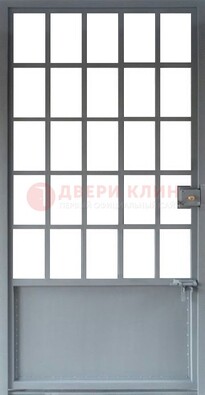 Металлическая решетчатая дверь в сером цвете ДР-7 в Челябинске