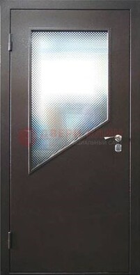 Стальная дверь со стеклом ДС-5 в кирпичный коттедж в Челябинске