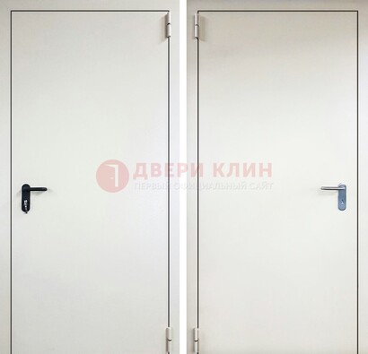 Белая железная противопожарная дверь ДТ-16 в Челябинске