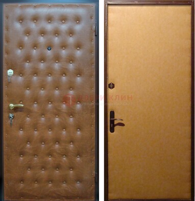 Желтая железная дверь с винилискожей ДВ-2 в Челябинске