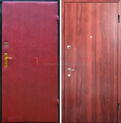Красная входная дверь с винилискожей ДВ-30 в Челябинске