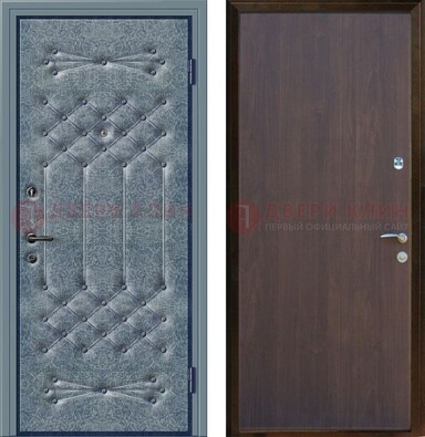 Серая металлическая дверь с винилискожей ДВ-35 в Челябинске