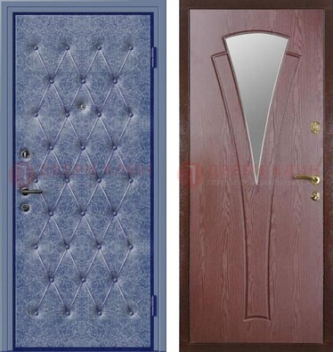 Синяя железная дверь с винилискожей ДВ-39 в Челябинске