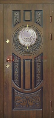 Одностворчатая входная дверь с виноритом и стеклом ДВТ-193 в Челябинске