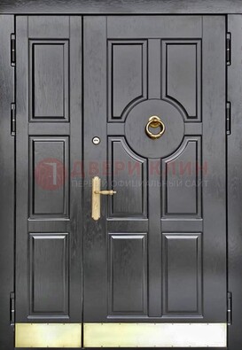 Черная металическая дверь с виноритом для дома ДВТ-241 в Челябинске