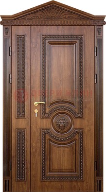 Узорная стальная дверь с виноритом для дома ДВТ-260 в Челябинске
