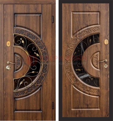 Металлическая дверь с виноритом и панелью Золотой Дуб ДВТ-71 в Челябинске