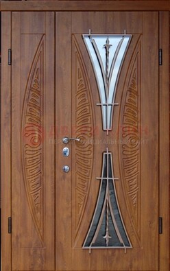 Входная классическая дверь с терморазрывом и коричневым МДФ ДВТ-76 в Челябинске