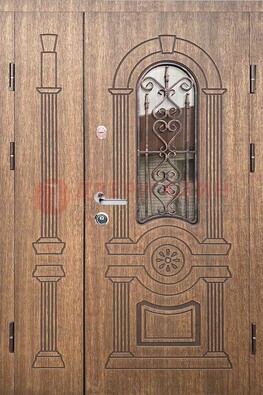 Железная классическая дверь с терморазрывом и рисунком ДВТ-77 в Челябинске