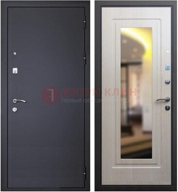 Черная металлическая дверь с зеркалом ДЗ-26 в Челябинске