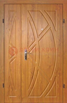 Полуторная металлическая дверь с МДФ золотой дуб ПЛ-17 в Челябинске