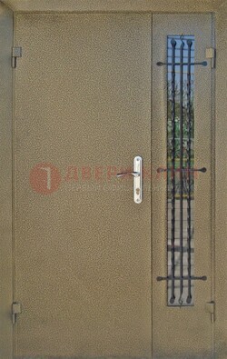Тамбурная дверь Порошок со стеклом и ковкой ПЛ-20 в Челябинске